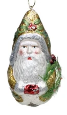 5.5” Gold  Foil Coat Santa Christmas Ornament Folk Art Primitive North Pole Trad