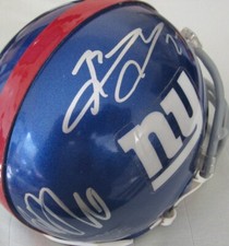 2011 Giants signed mini helmet Brandon Jacobs Hakeem Nicks Bear Pascoe Rolle JSA