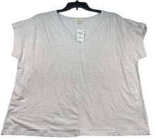 Style and Co Tunic Blouse Womens Plus size 2X Pink Shiny Vneck Dolman  New