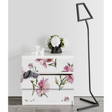 IKEA MALM dresser peonies Removable sticker for furniture decor