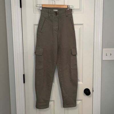 Wilfred Free X Aritzia Women's High Rise Khaki Modern Cargo Pants Sz 00 Utility