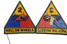 US ARMY SECOND 2ND ARMORED DIVISION  HELL ON WHEELS PATCH  #1. NEW OLD STOCK