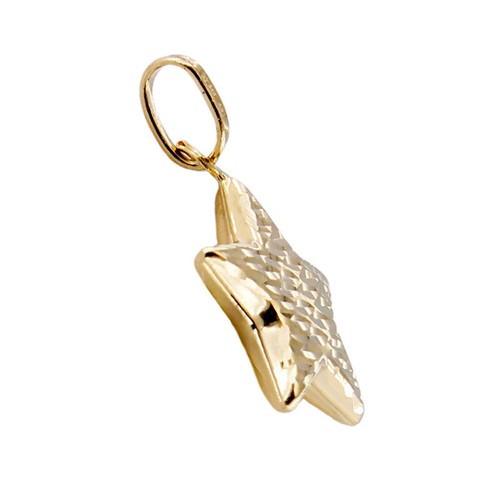 Colgante De Collar Estrella Oro Amarillo 18 kt Diamantado Láser Nuevo Y Or... - Imagen 2 de 2