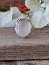 Solid 925Sterling Silver Natural Rose Quartz Ring Gemstone Jewelry For Her C 16