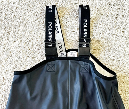 Polarn O. Pyret Dark Blue Waterproof Suspender Rain Pants Sz 2 - 4 Yrs NO STRAPS - Picture 2 of 12