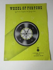 Wheel Of Fortune Sheet Music Vintage 1952 Bennie Benjamin George Weiss