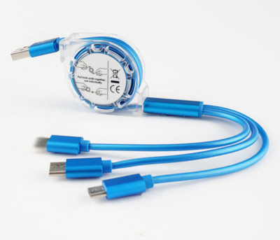 2PC 3 in 1 Fast USB Charging Cable Universal Multi Function Cell Phone Charger.
