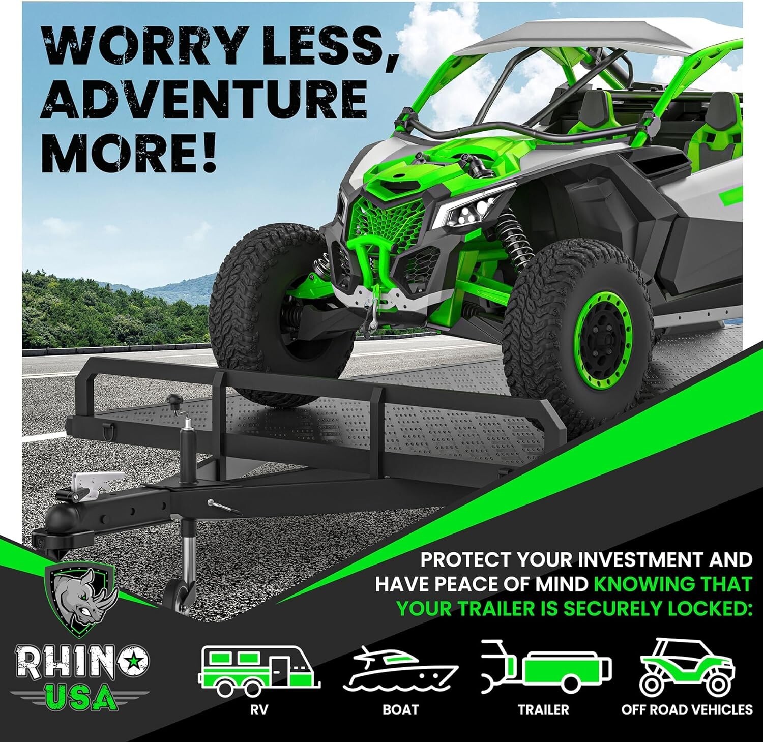 Rhino USA Trailer Hitch Coupler Lock Kit Includes 2" & 1/4" Couplers