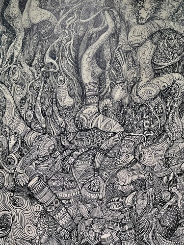 TONY XIMENEZ. Drawing. Raices cubanas. Cuban Art. Collectable. Afro culture. - 第 6/8 張圖片