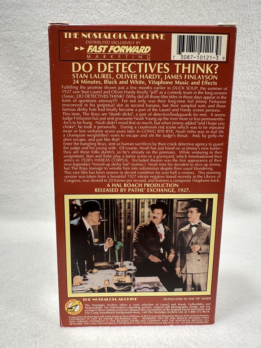 The Lost Films of Laurel & Hardy: Do Detectives Think? - VHS Video
