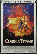 CLASH OF THE TITANS 1981 ORIG 40X60 MOVIE POSTER LAURENCE OLIVIER HARRY HAMLIN