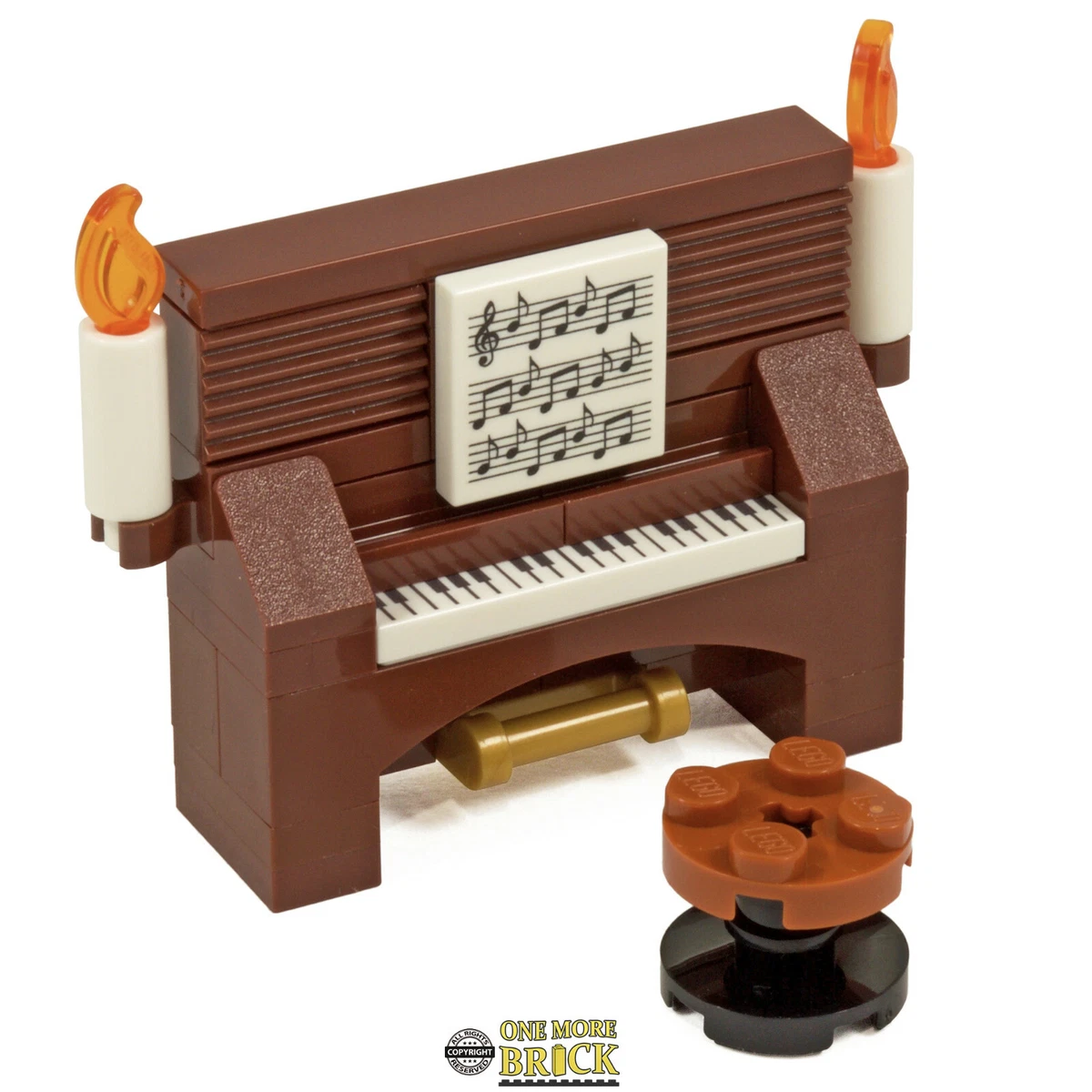 Upright Piano Antique Keyboard with music sheet All parts LEGO