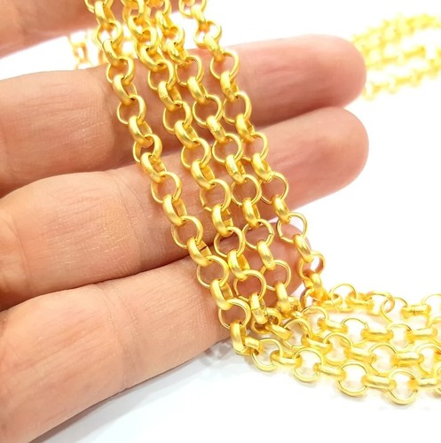 Gold Rolo Kette vergoldet Kette 1 Meter - 3,3 Fuß (5 mm) Schmuck Zubehör - Bild 3 von 7