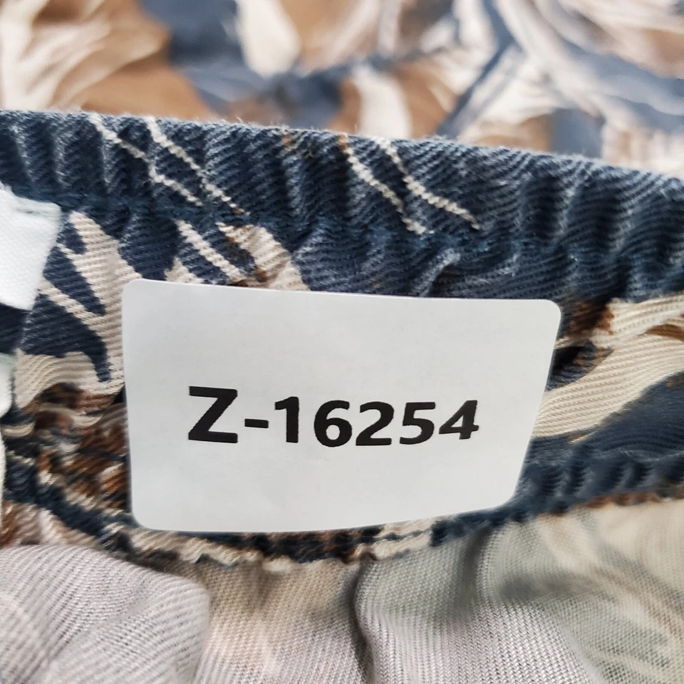 Pantalones de mujer Nicole Miller grandes con estampado de hojas azules bolsillos de carga LEER Foto 2 de 4