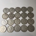 Franklin Half Dollar Silver Lot Of 20 Circulated 90% Silver   GG