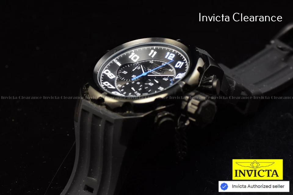 Reloj Invicta Hombre RUSSIAN Diver 52mm Cronógrafo Tono Negro Correa Silicona SS 22420 Foto 3 de 4