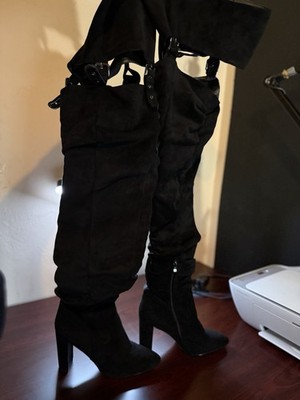 OLCHEE Women s Black Thigh-High Over-the-Knee US 10