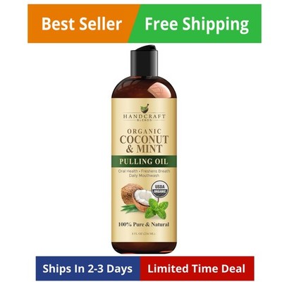 Coconut Oil Pulling for Teeth and Gums 8 Fl Oz Organic Handcraft Blends Fresh