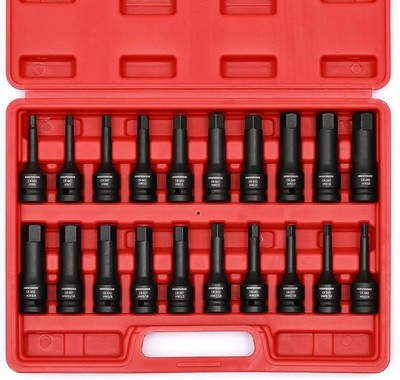 MIXPOWER 1/2'' Drive Master Impact Hex Bit Set, Driver, 20-Piece One Size 