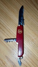 Vintage Taschenmesser "Star-in-Q" Logo Rot Swiss Army Stil Multitool Säge Schere