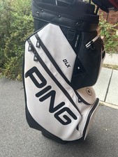 Ping DLX Golf Cart Bag White/Black, 14-Way Divider, Carry Strap Rain Hood