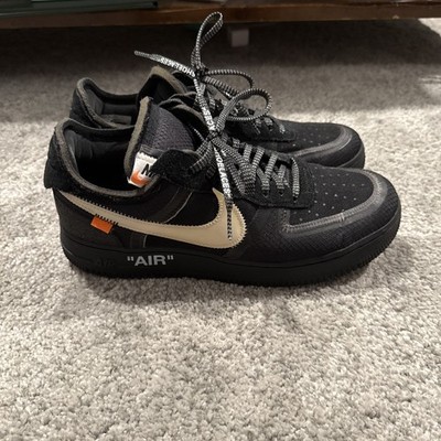Size 10.5M/12W - Nike Air Force 1 Low Off-White Black White AO4606-001 Pre-Owned