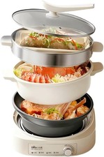 NEW Electric Hot Pot with Removable Pot, 5L Non-Stick Shabu Shabu Pots, Knob Tem