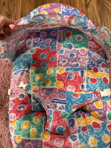 Vintage 90s Fisher Price Soothing Bouncer Seat FABRIC COVER ONLY Colorful *READ* - Picture 3 of 9