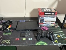 Sony PS2 Slim Console Bundle W/ Controller Memory Card & Games GTA, Transformers