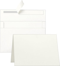 Blank Cream Cards and Envelopes 5x7 Off White 300GSM Folded Cardstock A7 Self-Se