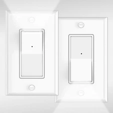 2 Pack Illuminated 3 Way Light Switch Three Way Paddle Rocker Light Switch wi...