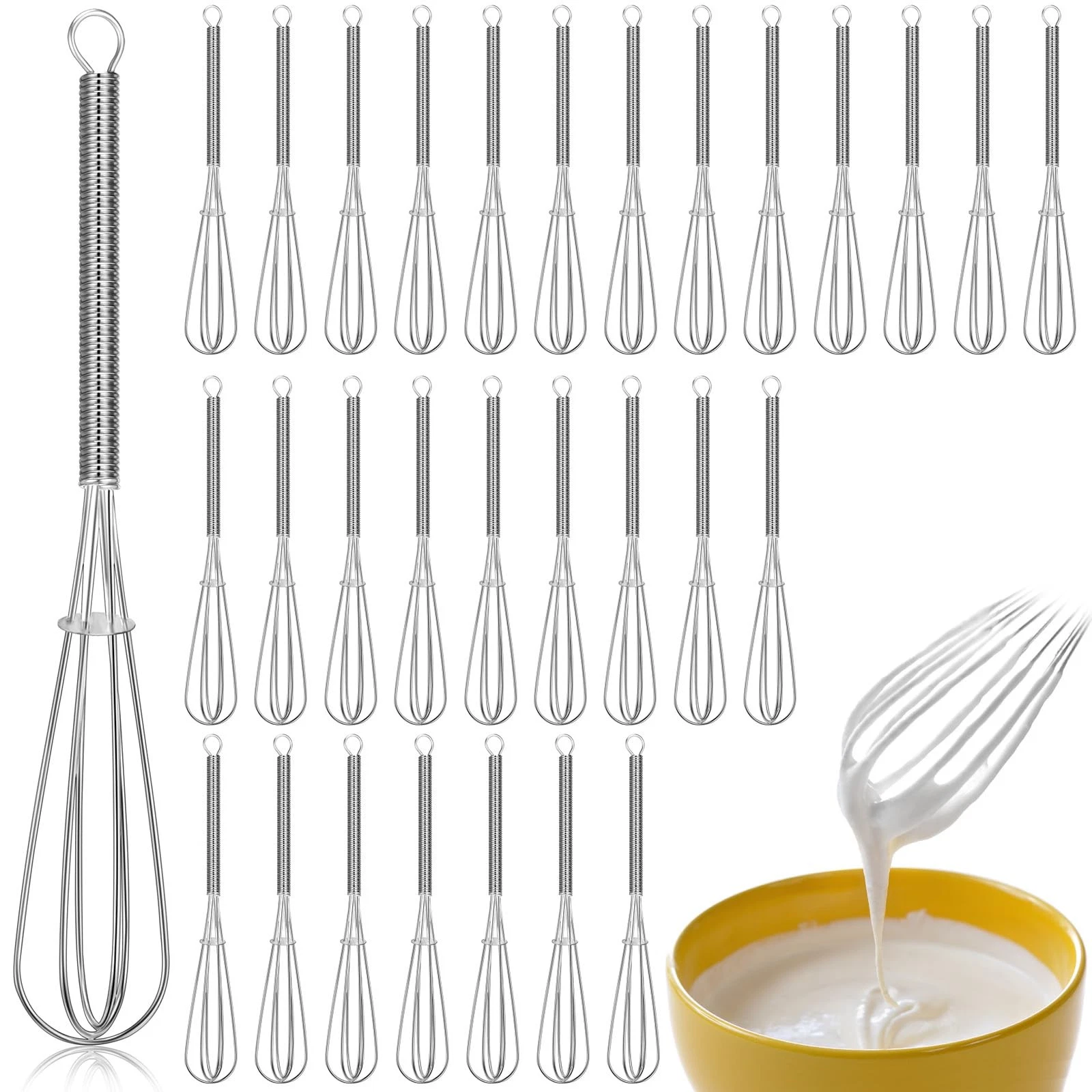 30 Pcs Mini Whisk Bulk Small Whisks for Cooking 304 Stainless Steel Tiny Whis...
Opens in a new wind
