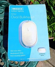 Boxed New Homebase Silver Metal And Glass Exterior Bulkhead Light