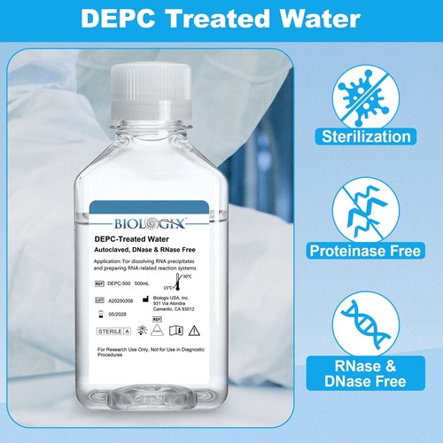Biologix® DEPC-Treated Water (DNase, RNase free), 500mL/ Bottle, 10 Bottles/Case - Picture 8 of 10