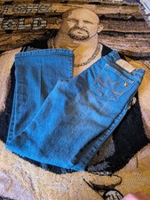 Jeans vintage Playboy Bunny vita media gamba larga/svasati taglia 9 Y2K 34x31