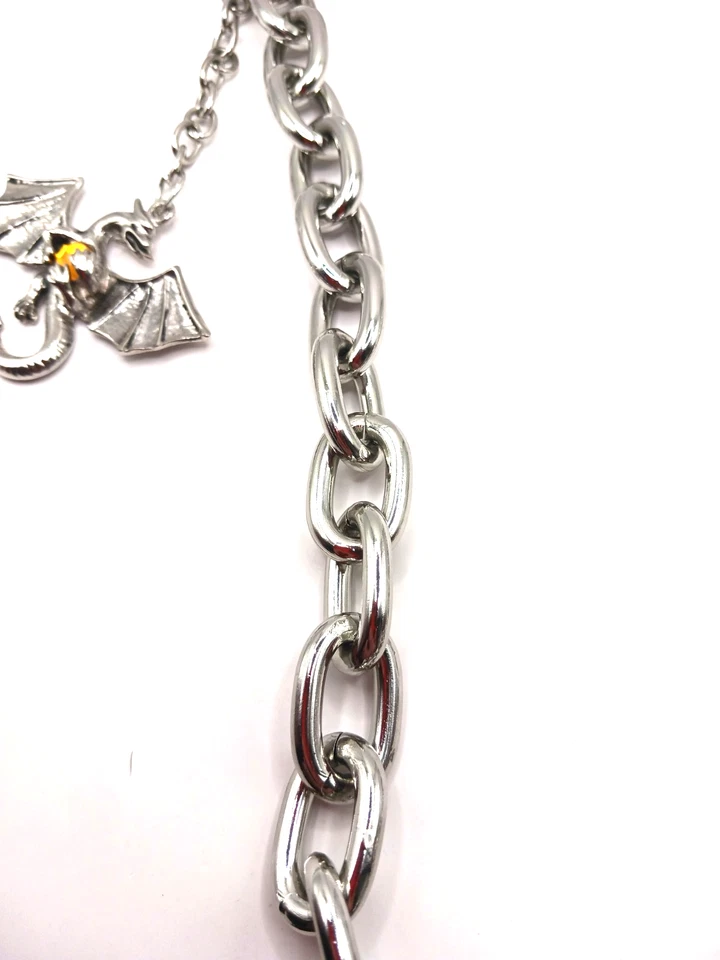 Corrente Dragon Heavy Metal camada única tom prata 22 polegadas de comprimento  - Imagem 2 de 4