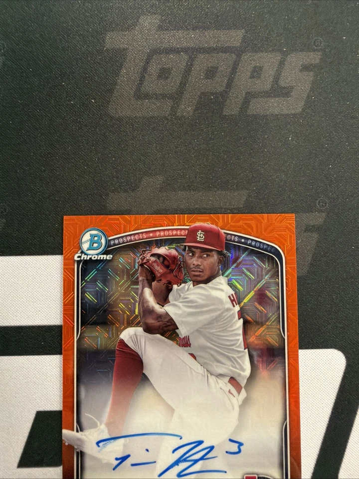 2025 Bowman Chrome Baseball Tink Hence Orange Mojo Mega Box Auto /25 - Image 3 of 4