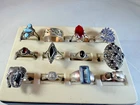 Vintage Sterling silver various styles and sizes, beautiful set, 12 total rings
