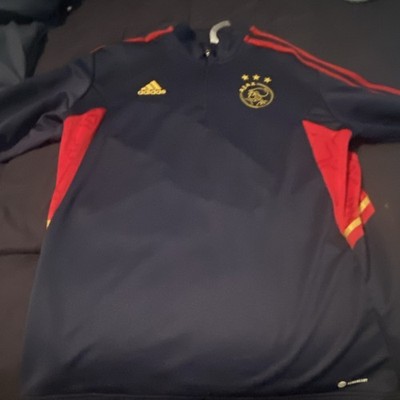 adidas Ajax Amsterdam Soccer Jacket Long Sleeve Navy Red Gold Size XL H57517
