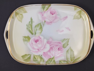 Antique Rosenthal ~ Donatello ~ Handpainted 12''x8'' Serving Tray Signed by Aigle