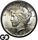 1924-S Peace Dollar, Nice Mint Luster, Choice BU++/Near Gem Tougher Date