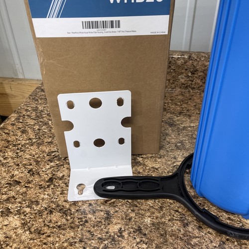 MEWMORE WHB20 20"x4.5" Whole House Water Filter Housing, 1" NPT Port M8/kp - Picture 3 of 5