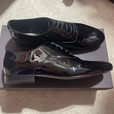 Valentino Patent Leather Shine Black Oxford Dress Shoes Size EU 42 NEW