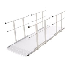 8' Wheelchair Ramp with Handrails for Home Steps, 850 lb Capacity, Non-Slip, Sc
