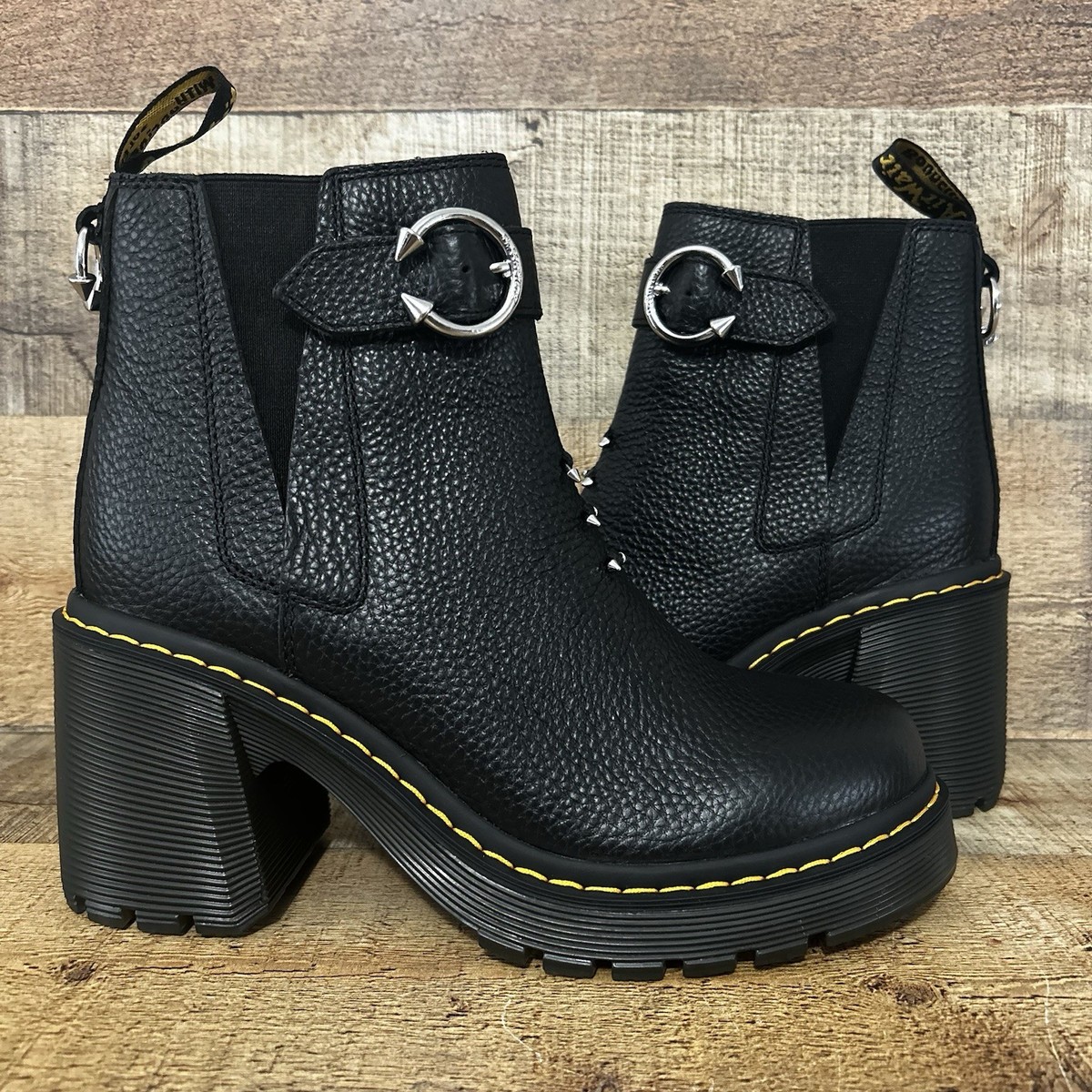 Dr. Doc Martens Spence HDW Boots Women's 9 Black Milled Nappa