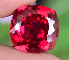 11.60 Ct Natural Myanmar Red Spinel Certified Cushion Flawless Loose Gemstone