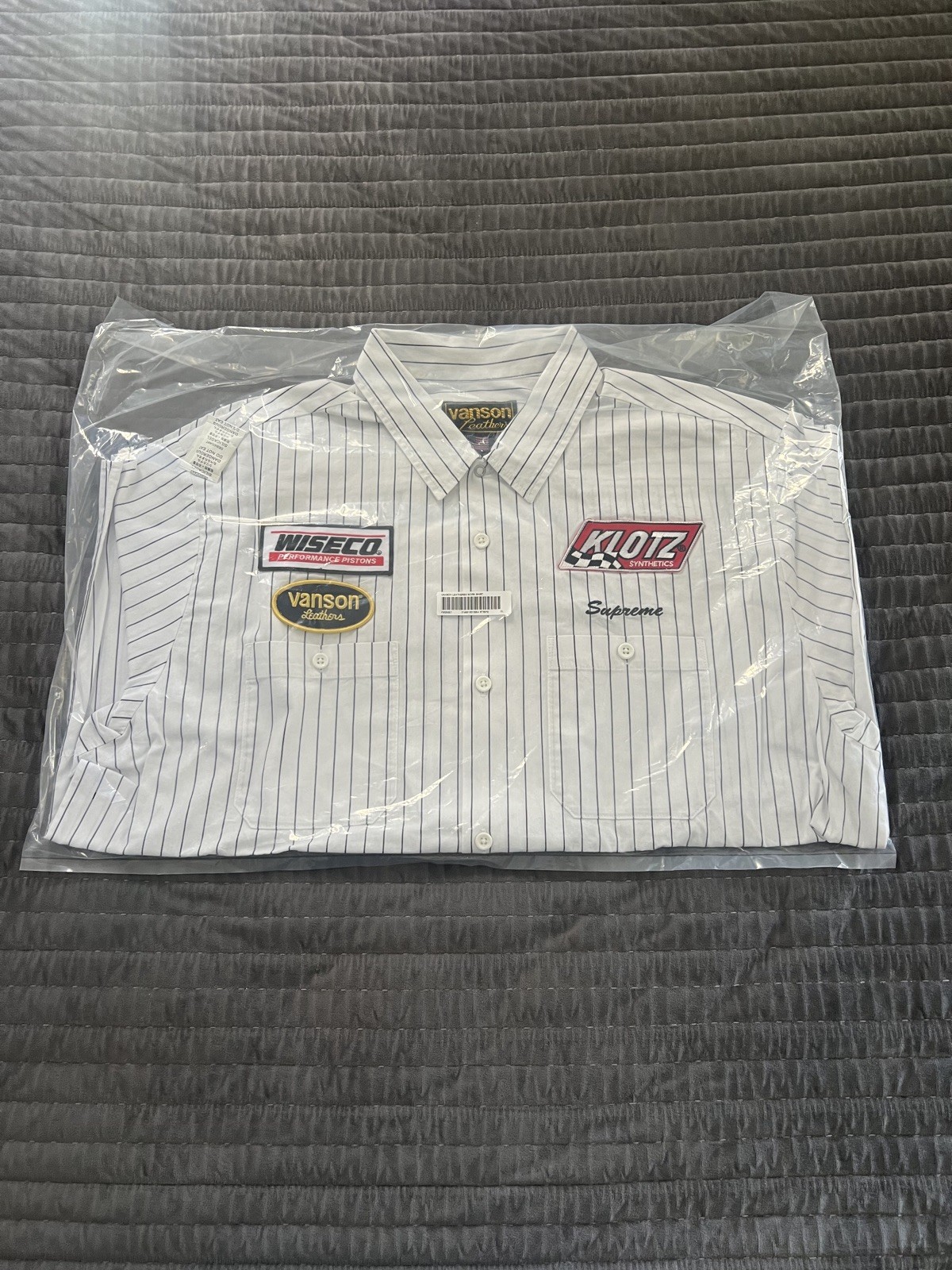 Supreme Vanson Leathers SS Work Shirt White Size XL