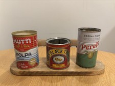 Unique Upcycled Tin Can & Victorian Pine Floorboard Desk Pen Pencil Holder Tidy