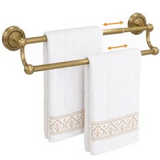 Adjustable Double Towel Bar, Antique Brass Wall Mount Towel Rack  Fits 16.4 to