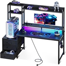 Image of Coles home Gaming Desk with Drawers & Display Shelves, 120×48 Cm Computer Desk